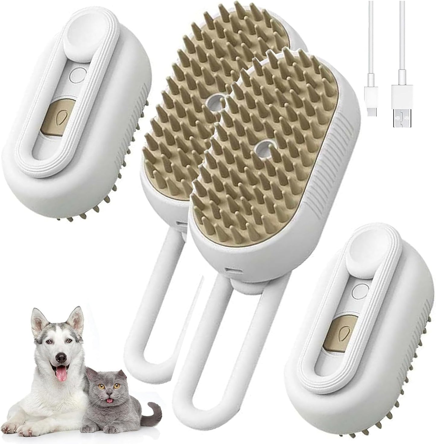 🐾✨ Cepillo de Vapor 3 en 1 para Gatos y Perros ✨🐾