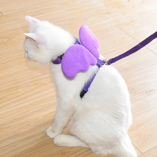 😺✨ Juego de Arnés y Correa para Mascotas con Diseño de Alas de Ángel ✨😺